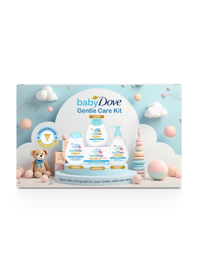 دوف مجموعة هدايا دوف بيبي للعناية بالطفل الغنية بالترطيب - غسول كامل للجسم، شامبو مضاد للحساسية، لوشن، وصابون للأطفال | تركيبة للبشرة الحساسة | 4 منتجات | 675 غرام - Image 1